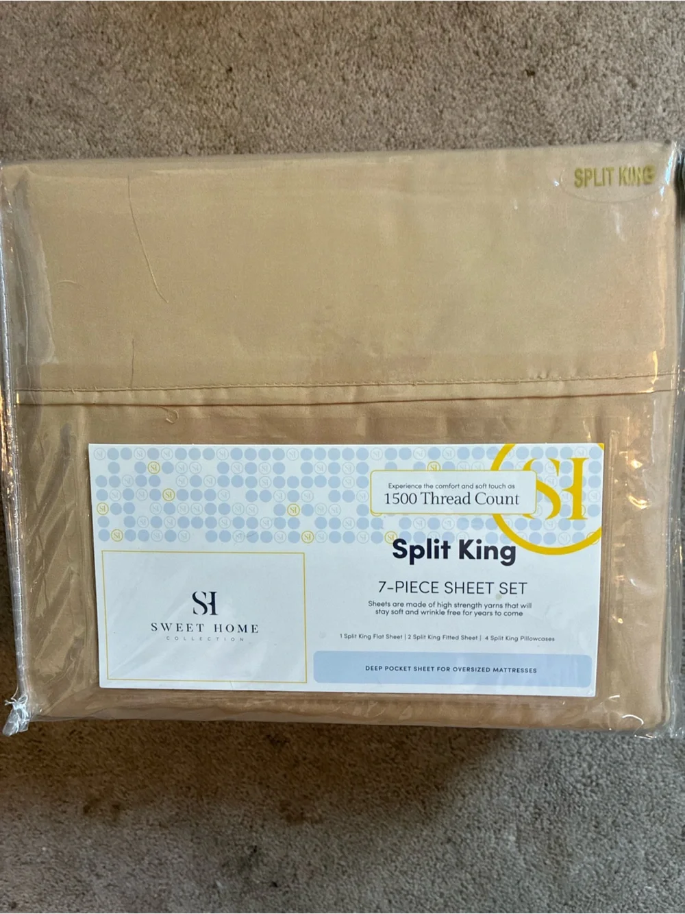 7-Piece Sheet Set - Split King - yellow